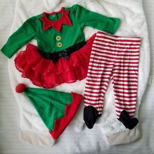 Baby Santa's Elf Costume 3-6 Month Holiday Outfit
